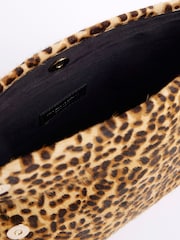 River Island Brown Leopard Print Roll Top Clutch Bag - Image 3 of 5