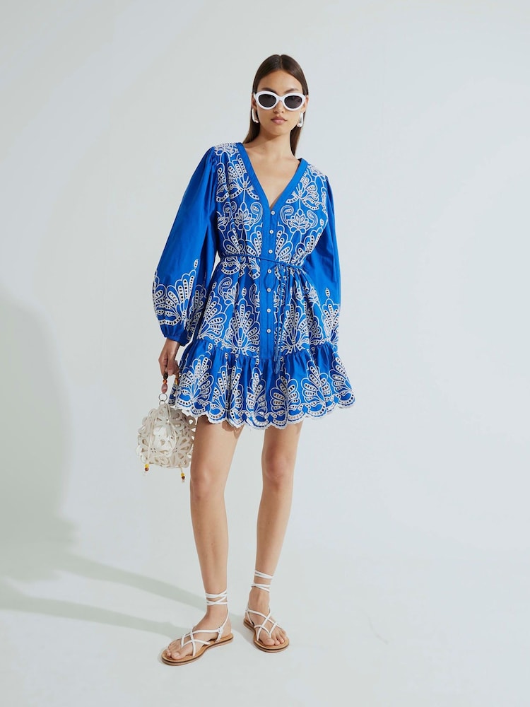 Vestido-camisa estampado com palmeiras River Island - Imagem 2 de 4