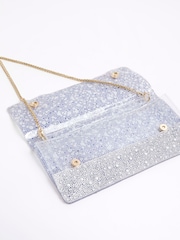 River Island Silver Embellished Perspex Clutch Bag - Image 5 of 5