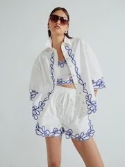 River Island White Boxy Broderie Shirt - Image 1 of 4