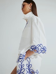 River Island White Boxy Broderie Shirt - Image 2 of 4