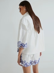 River Island White Boxy Broderie Shirt - Image 3 of 4