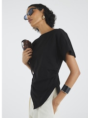 Negro - River Island Drape Side T-Shirt - Imagen 4 de 4