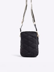 River Island Black Quilted Messenger Corss-Body Bag - Image 2 of 6