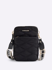 River Island Black Quilted Messenger Corss-Body Bag - Image 6 of 6