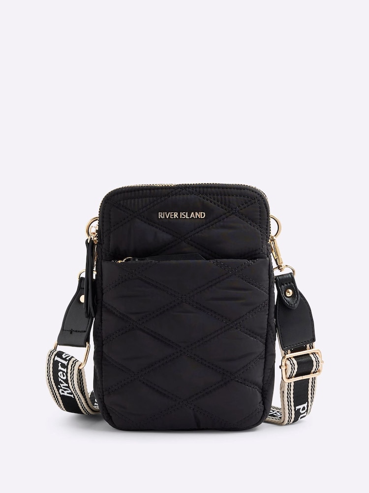 River Island Black Quilted Messenger Corss-Body Bag - Image 6 of 6 River Island Black Quilted Messenger Corss-Body Bag - Image 6 of 6