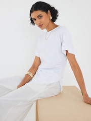 River Island White Drape Side T-Shirt - Image 3 of 4