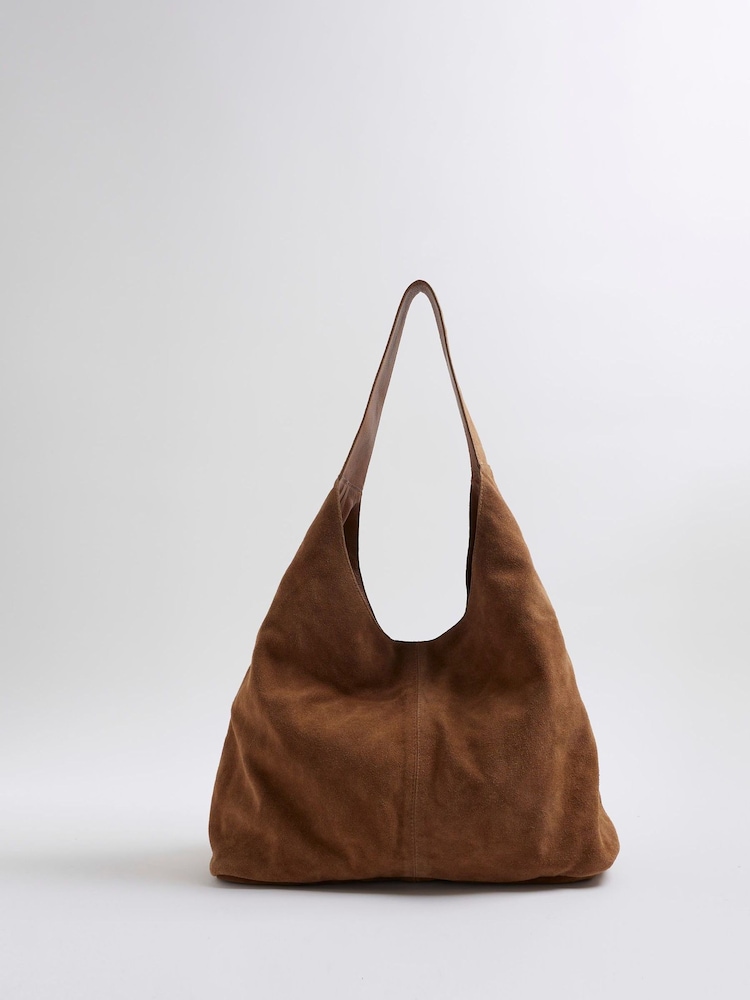 River Island Brown Suede Slouch Tote Bag - Image 2 of 6