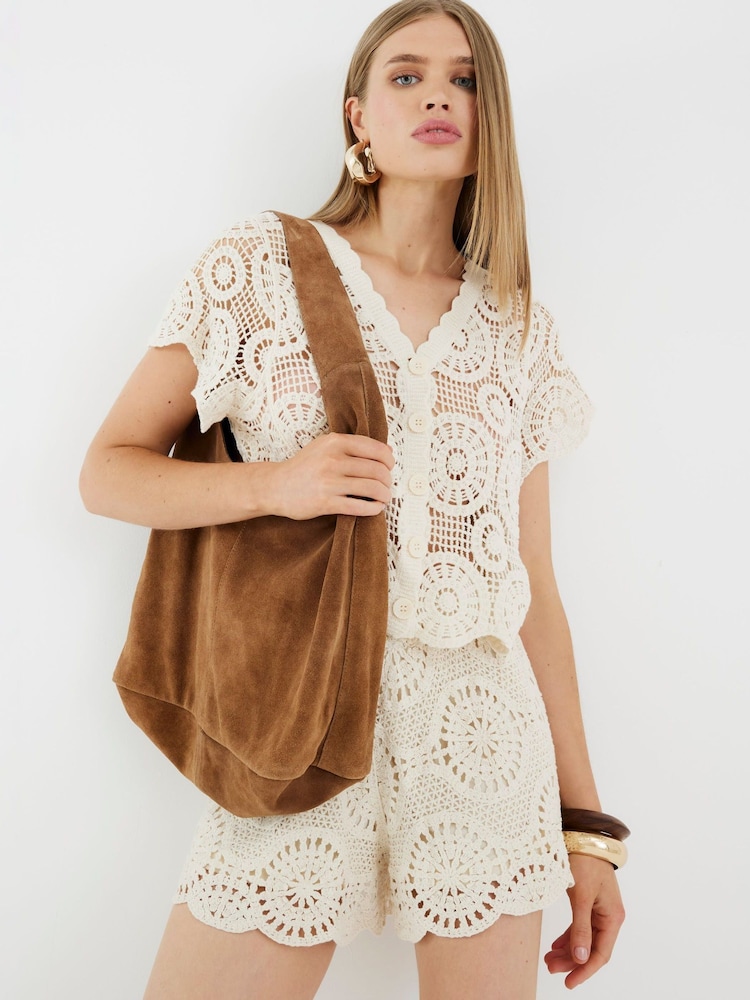 River Island Brown Suede Slouch Tote Bag - Image 6 of 6