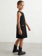 Reiss Black Cyrus 13-14 yrs Button-Detail Sleeveless Shift Dress - Image 1 of 4
