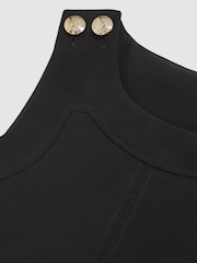 Reiss Black Cyrus 13-14 yrs Button-Detail Sleeveless Shift Dress - Image 4 of 4