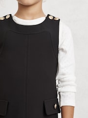 Reiss Black Cyrus 13-14 yrs Button-Detail Sleeveless Shift Dress - Image 5 of 6