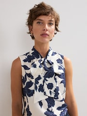 Phase Eight Blue Junie Floral Print Blouse - Image 3 of 7
