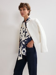 Phase Eight Blue Junie Floral Print Blouse - Image 4 of 7