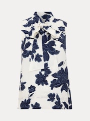 Phase Eight Blue Junie Floral Print Blouse - Image 7 of 7