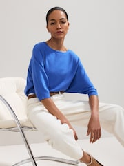 Phase Eight Blue Cristine Knit Top - Image 4 of 7