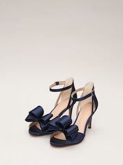 Phase Eight Blue Satin Bow Sandals - Image 2 of 9