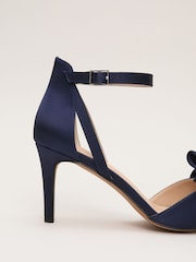 Phase Eight Blue Satin Bow Sandals - Image 5 of 9
