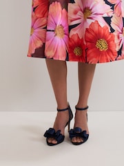 Phase Eight Blue Satin Bow Sandals - Image 6 of 9