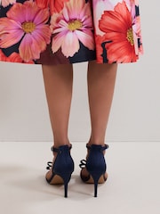 Phase Eight Blue Satin Bow Sandals - Image 7 of 9