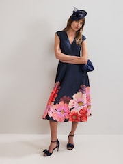 Phase Eight Blue Satin Bow Sandals - Image 9 of 9