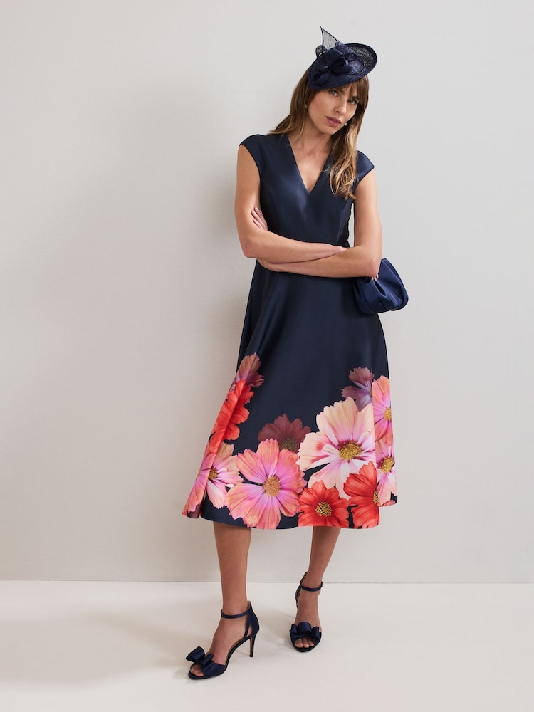 Phase Eight Blue Satin Bow Sandals - Image 9 of 9