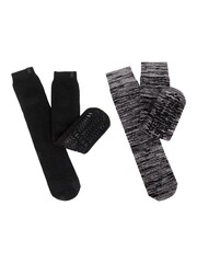 Totes Black Mens Bundle Thermal Brushed Socks 2 Pack - Image 1 of 5