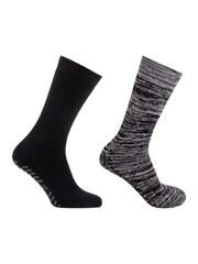 Totes Black Mens Bundle Thermal Brushed Socks 2 Pack - Image 5 of 5