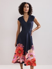 Phase Eight Blue Rakhi Scuba Dress - Image 3 of 7
