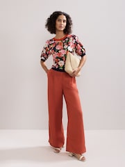 Phase Eight Red Mel Printed Knit Top - Image 3 of 5