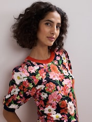 Phase Eight Red Mel Printed Knit Top - Image 5 of 5