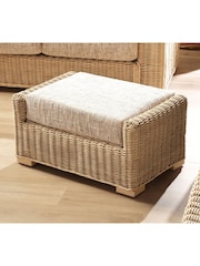 Desser Natural Burford Rattan Wicker Conservatory Footstool - Image 1 of 2