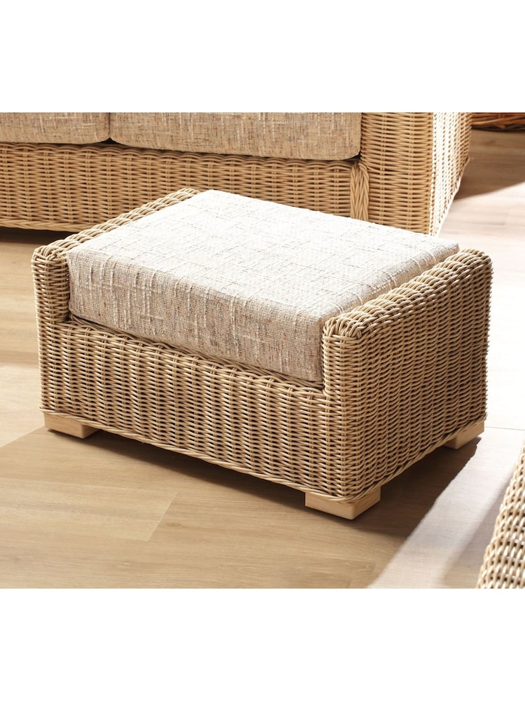 Desser Natural Burford Rattan Wicker Conservatory Footstool - Image 1 of 2