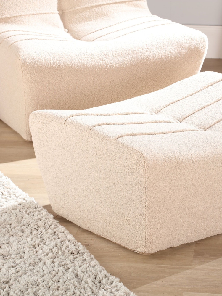 Desser White Cozy Upholstered Pouffe Furniture Set - Image 1 of 2