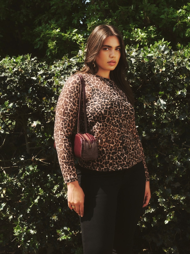 Simply Be Animal Print Mesh Jersey Cardigan - Image 1 of 5