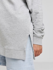 Simply Be Grey Side Split Sweatshirt Sweat Top - Image 3 of 4