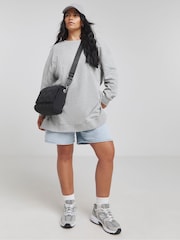 Simply Be Grey Side Split Sweatshirt Sweat Top - Image 4 of 4