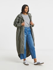 Simply Be Grey Pocket Detail Parachute Parka - Image 1 of 4
