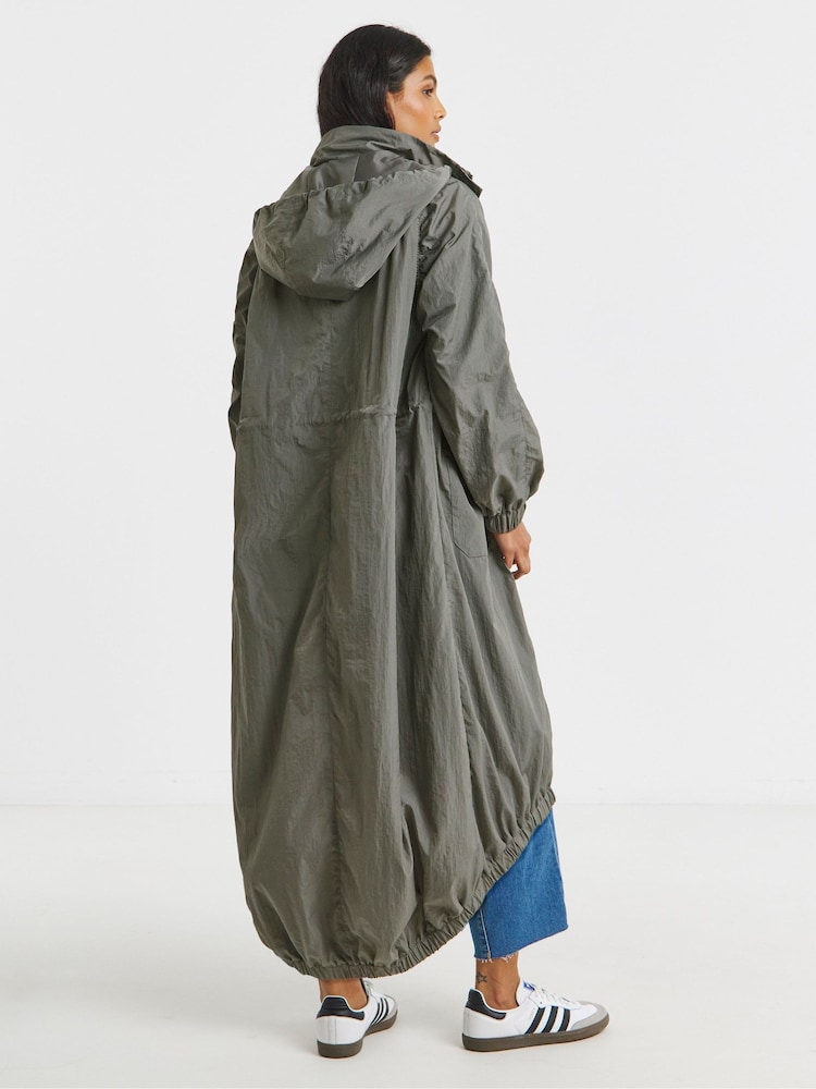 Simply Be Grey Pocket Detail Parachute Parka - Image 2 of 4