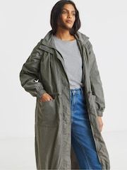 Simply Be Grey Pocket Detail Parachute Parka - Image 4 of 4