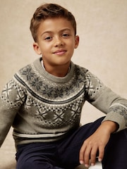 Reiss Sage Green Sydney Crew Fairisle Jumper - Image 4 of 5