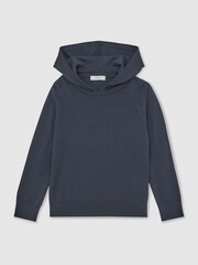 Reiss Midnight Navy Holland Merino Wool Hoodie - Image 1 of 4