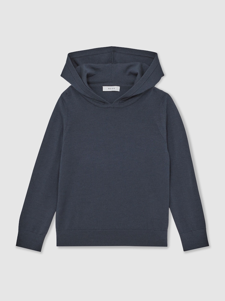 Reiss Midnight Navy Holland Merino Wool Hoodie - Image 1 of 4