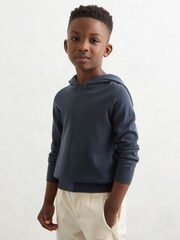 Reiss Midnight Navy Holland Merino Wool Hoodie - Image 2 of 4