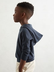 Reiss Midnight Navy Holland Merino Wool Hoodie - Image 3 of 4