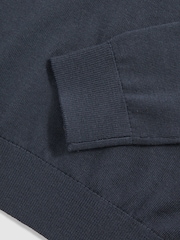 Reiss Midnight Navy Holland Merino Wool Hoodie - Image 4 of 4