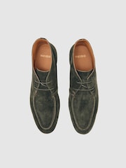 Reiss Forest Green Loftus Suede Lace-Up Chukka Boots - Image 3 of 5