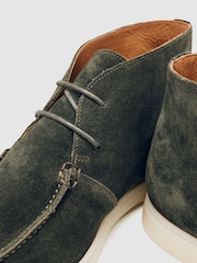 Reiss Forest Green Loftus Suede Lace-Up Chukka Boots - Image 5 of 5
