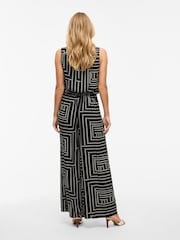 VILA Black Geometric Wide Leg Trousers - Image 3 of 5