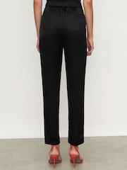 Negro - Reiss Celia Satin Tapered Trousers - Imagen 5 de 6
